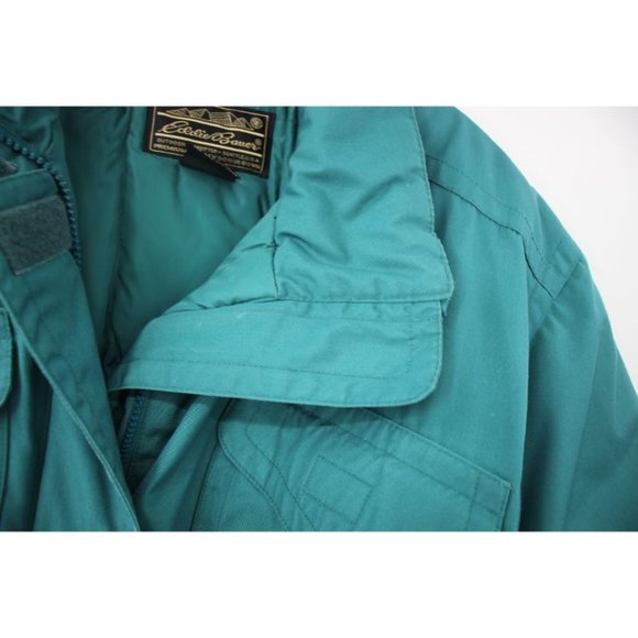 Vintage Eddie bauer Women's small premium goose down puffer jacket green pockets - Picture 6 of 16